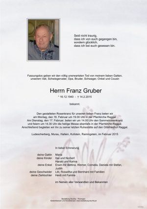 Portrait von Gruber Franz