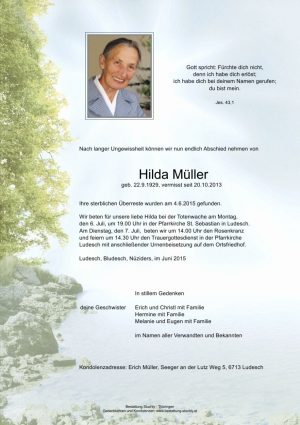 Portrait von Müller Hilda
