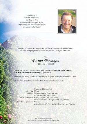 Portrait von Giesinger Werner