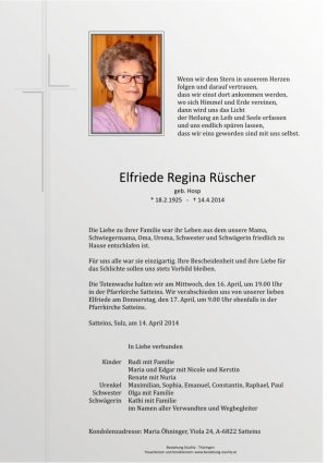 Portrait von Rüscher Elfriede Regina