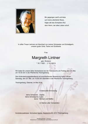 Portrait von Lintner Margreth