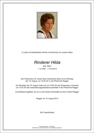 Portrait von Rinderer Hilda