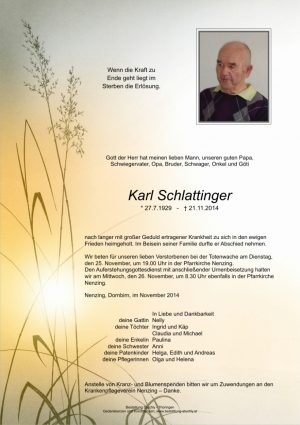 Portrait von Schlattinger Karl