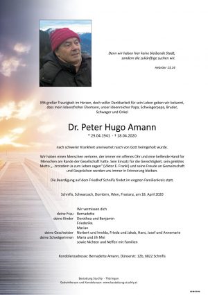 Portrait von Dr. Amann Peter Hugo
