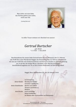 Portrait von Burtscher Gertrud