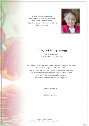 Portrait von Hartmann Gertrud