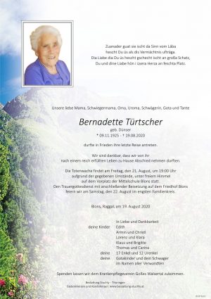 Portrait von Türtscher Bernadette