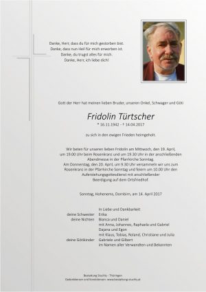 Portrait von Türtscher Fridolin