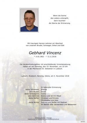 Portrait von Vincenz Gebhard